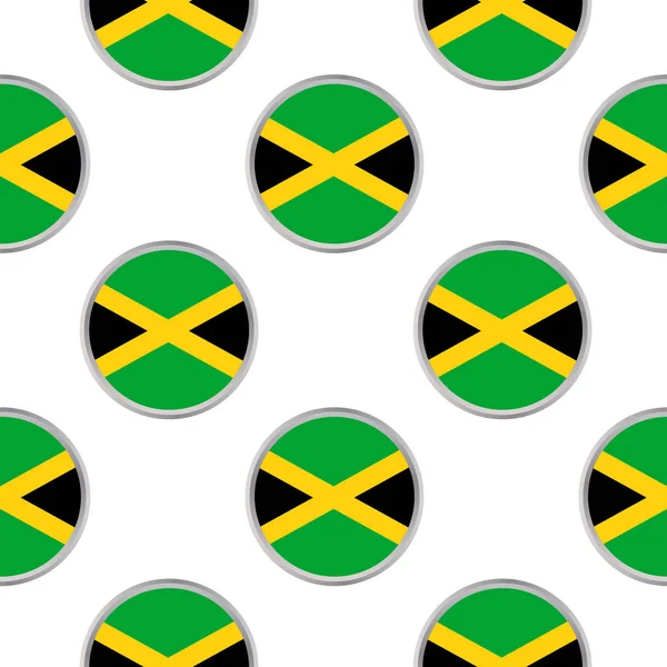 Padrão sem costura dos círculos com bandeira da Jamaica . — Vetor de Stock