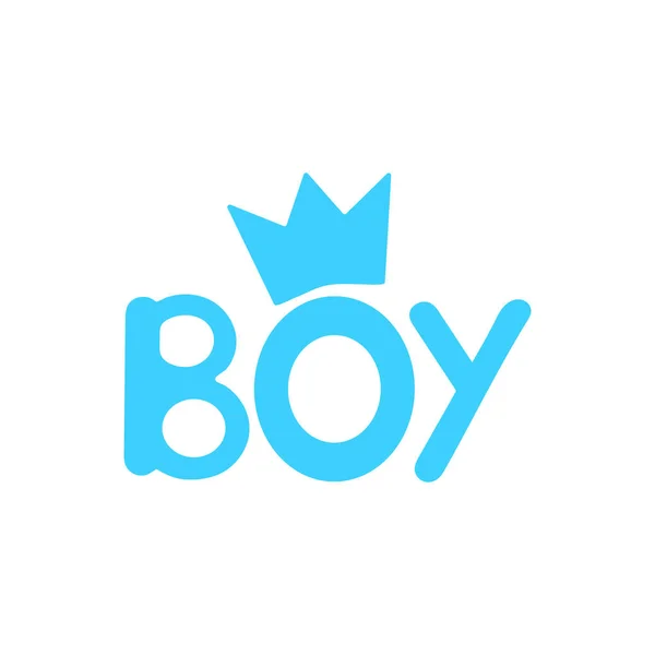 Blauwe word Boy en de kroon op de witte achtergrond. — Stockvector