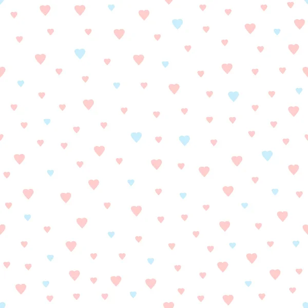 Patrón sin costuras de los corazones rosa y azul . — Vector de stock