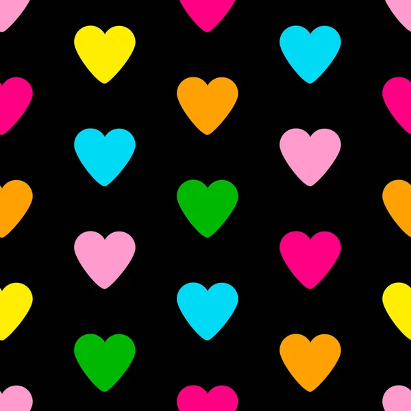 Siyah adam üzerinde renkli kalplerinden seamless modeli