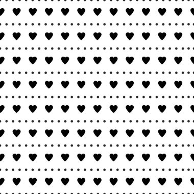 Dikişsiz desen siyah Kalpler ve daireler. 