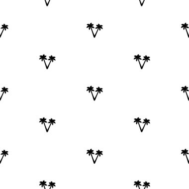 Siyah palmiye ağaçları ile Seamless Modeli. 