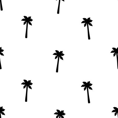 Siyah palmiye ağaçları ile Seamless Modeli. 