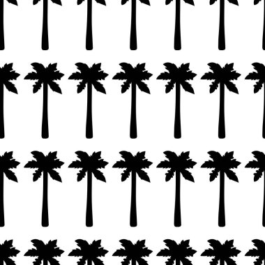 Siyah palmiye ağaçları ile Seamless Modeli. 