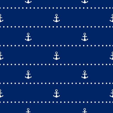 Beyaz çapa ve daire mavi b ile Seamless Modeli