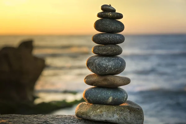 Çakıl taşları sahilde moss buzlu dengesini