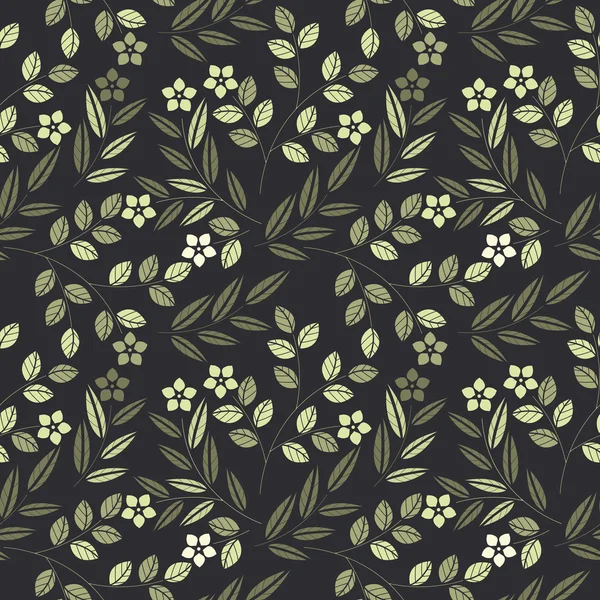 Nahtloses Muster mit dekorativen Blüten und Blättern — Stockvektor