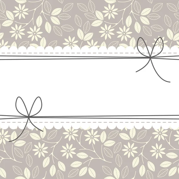 美丽的花边框架与时尚花卉背景 — 图库矢量图片