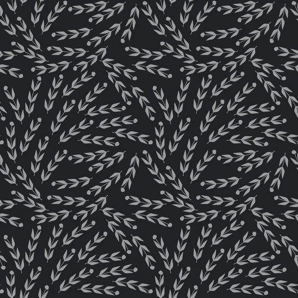 Motif sans couture avec des feuilles grises — Image vectorielle