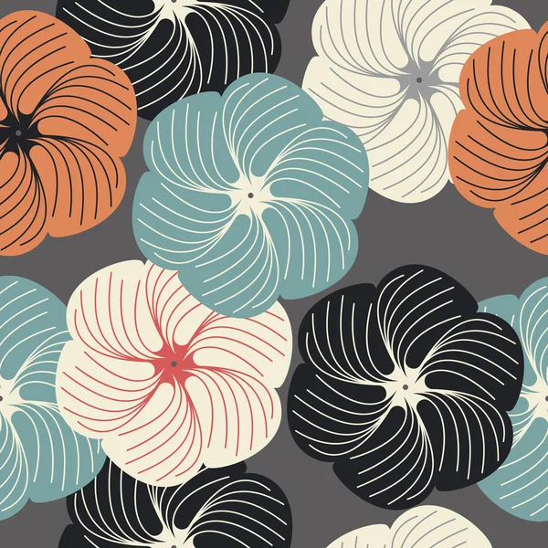 Soyut çiçek ile şık sonsuz desen