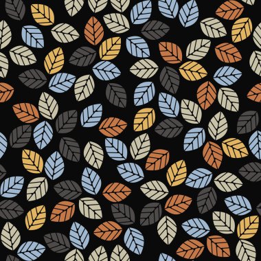 Dekoratif Dikişsiz desen renkli yaprakları ile