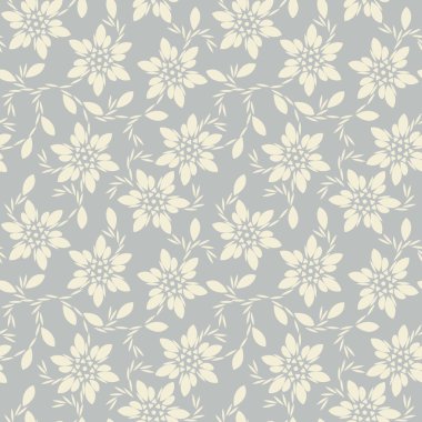 Fildişi çiçek ve yaprakları ile güzel seamless modeli