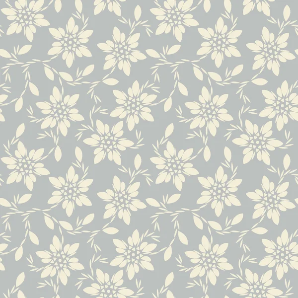 Hermoso patrón sin costura con flores y hojas de marfil — Vector de stock