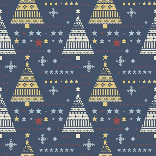 Yıldız, Noel ağaçları, kar taneleri ile Seamless Modeli