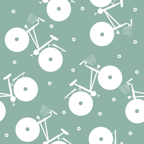 Seamless pattern with white bicycles — Stock vektor