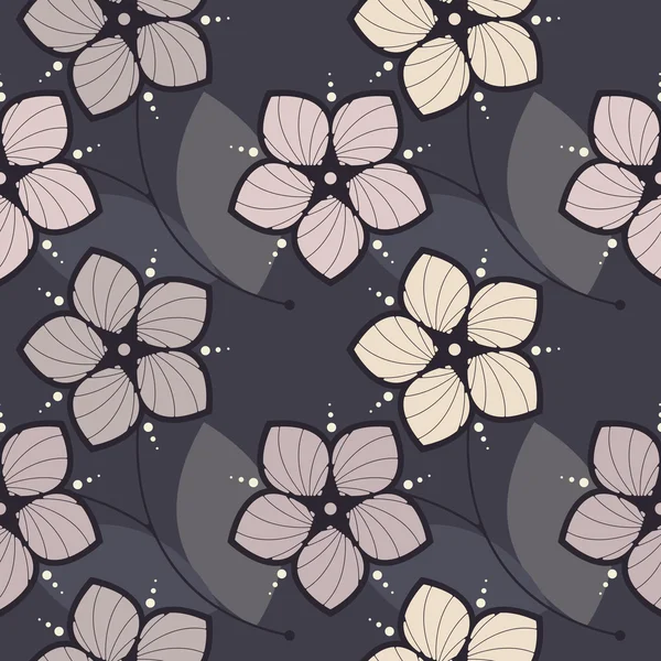 Stylish seamless pattern with elegant flowers — Stock Vector