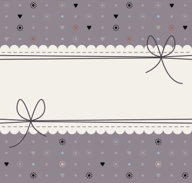 Güzel dantel çerçeve ile dekoratif çiçek, lekeli, Kalpler