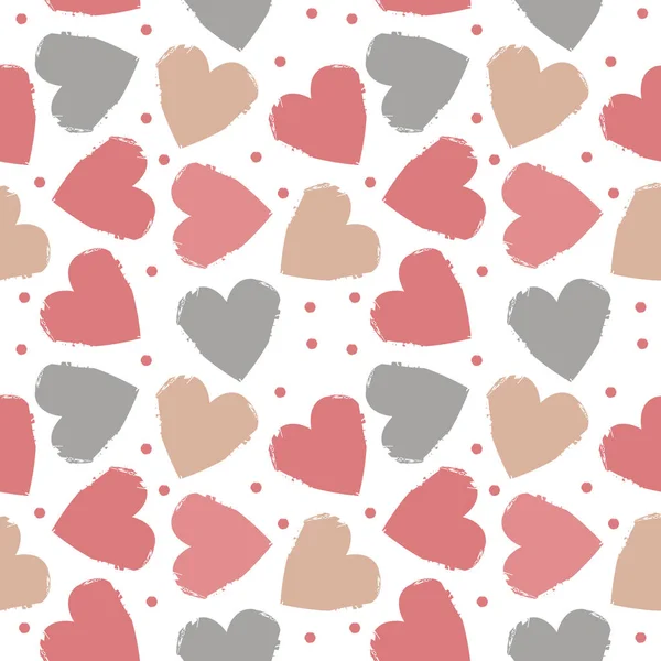 Seamless pattern with grunge colorful hearts — Stock Vector
