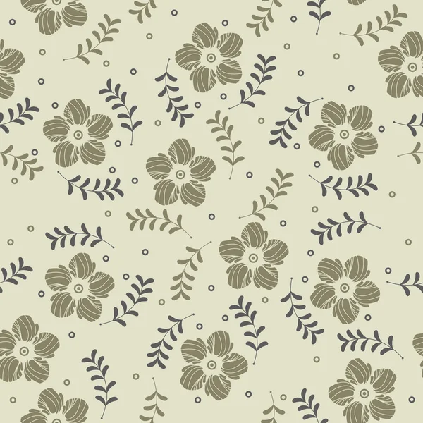 装飾的な春の花と植物の美しさシームレス パターン — ストックベクタ