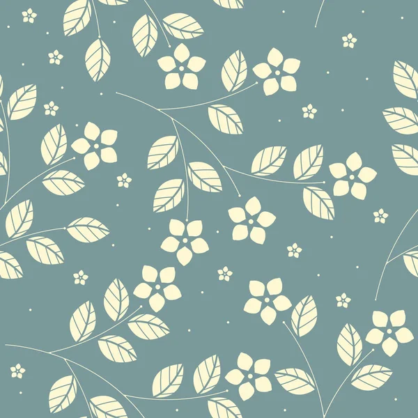 Niedliche nahtlose Muster mit dekorativen Blüten und Blättern — Stockvektor