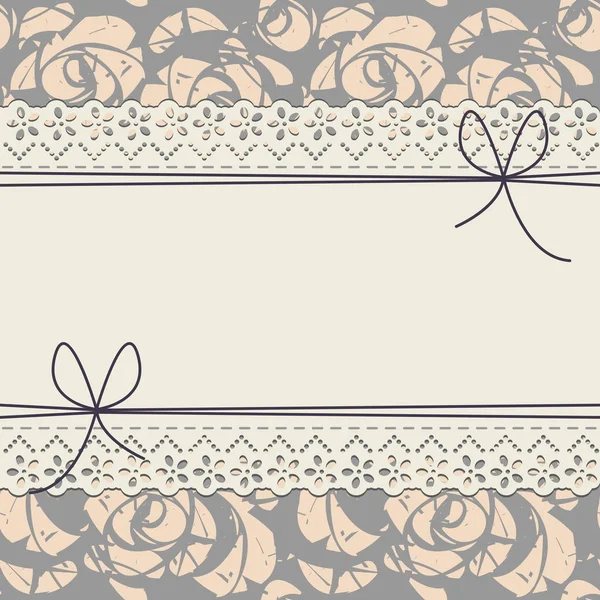 Carte de vœux avec de jolies roses et arcs — Image vectorielle