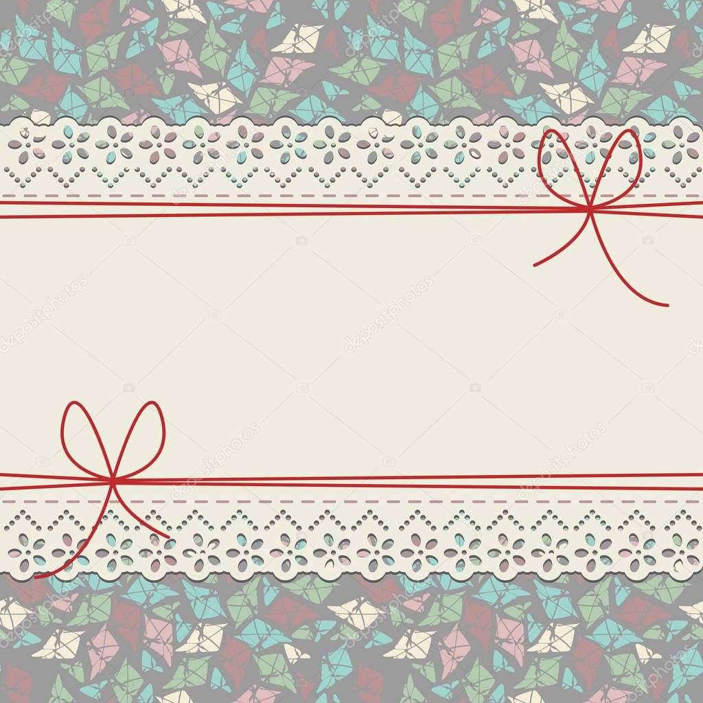 Stylish lace frame with abstract background