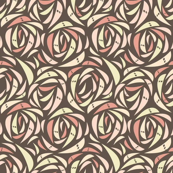 Magnifique motif sans couture avec des roses abstraites — Image vectorielle