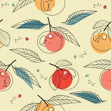 Fildişi arka plan üzerinde izole mandalina ile Seamless Modeli