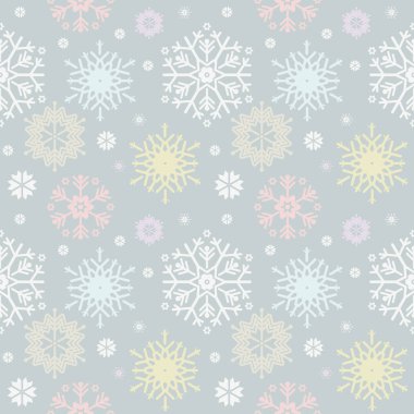 Kar taneleri ile şirin seamless modeli