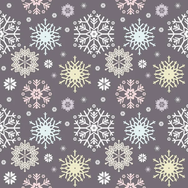 Stylish seamless pattern with snowflakes — Stock Vector