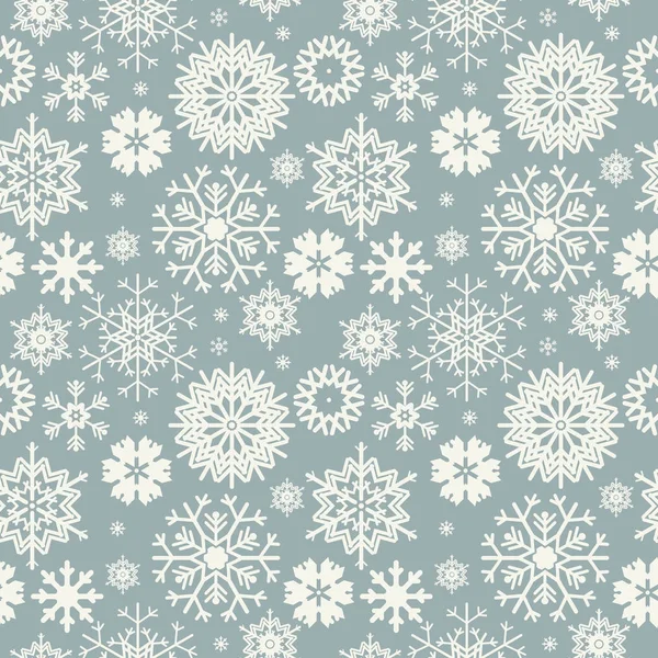 Modèle sans couture vectoriel avec flocons de neige — Image vectorielle