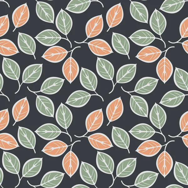 Seamless mönster med dekorativa blad — Stock vektor