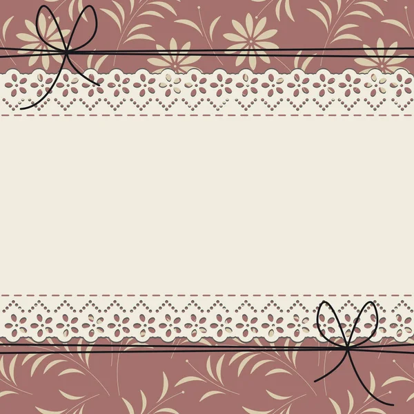 Lace frame met bloemmotief — Stockvector