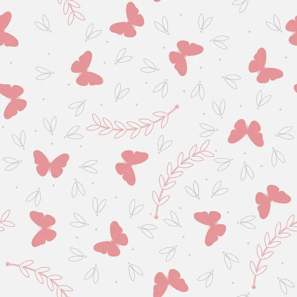 かわいい蝶とシームレスなパターン — ストックベクタ