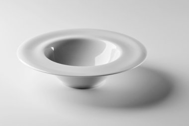 Beyaz çorba tabağı düz bir kenar ile
