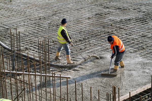 Construção de fundição de concreto em barra de reforço da indústria — Fotografia de Stock