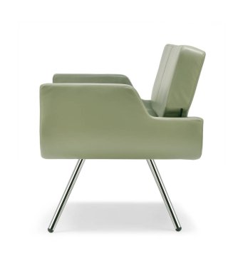 Yeşil deri kanepe yan görünüm