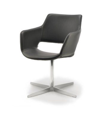 Siyah deri döner, ofis koltuğu