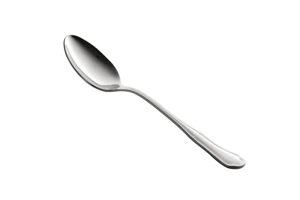 Steel spoon isolated on white background — Stock Photo, Image