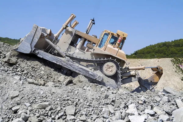 Bulldozer Máquina de terraplanagem Veículo — Fotografia de Stock