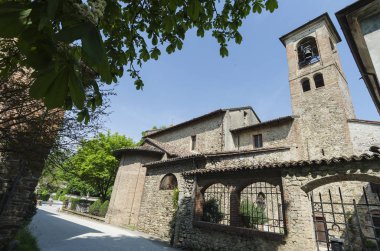 Kısmi görünümü antik Grazzano Visconti Köyü