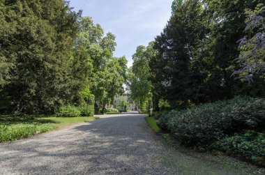 Kısmi görünümü antik Grazzano Visconti Köyü