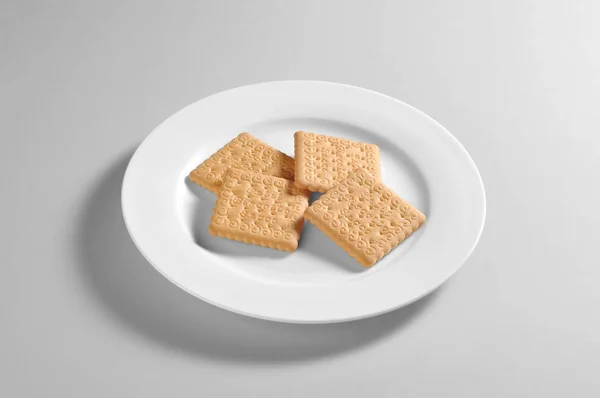 Plato redondo con galletas —  Fotos de Stock