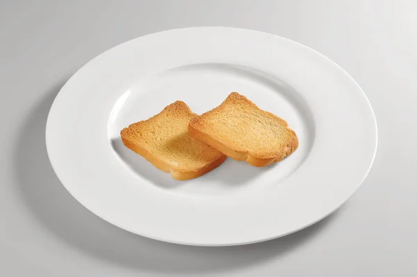Plato redondo con tostadas de melba — Foto de Stock