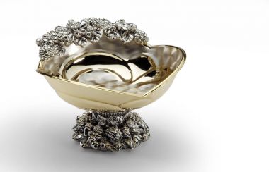 Gümüş sepet kalp şekli temel reçine ile