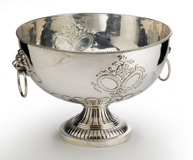 large silver bowl in silver clipart