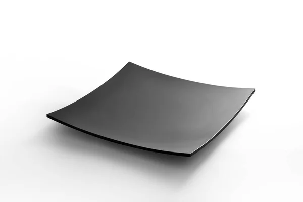 블랙 사각 접시 — 스톡 사진