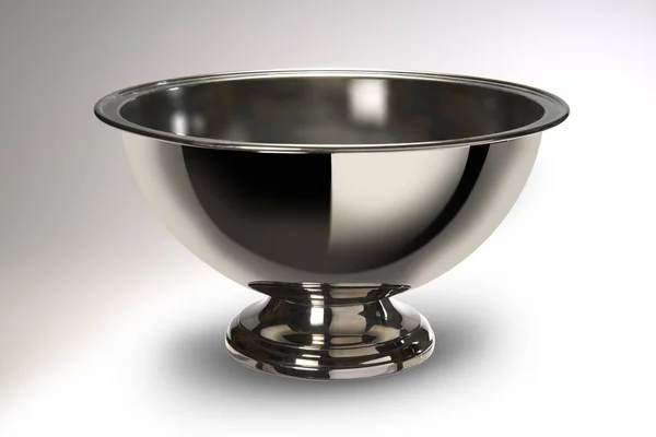 Large glossy steel bowl — Stock Photo, Image