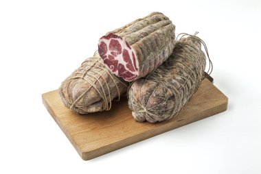 Salam hava tedavi domuz eti coppa ile kesme tahtası