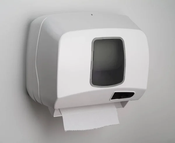 Paper Towel Dispenser Bathroom Isolated White Background — Stock Photo, Image